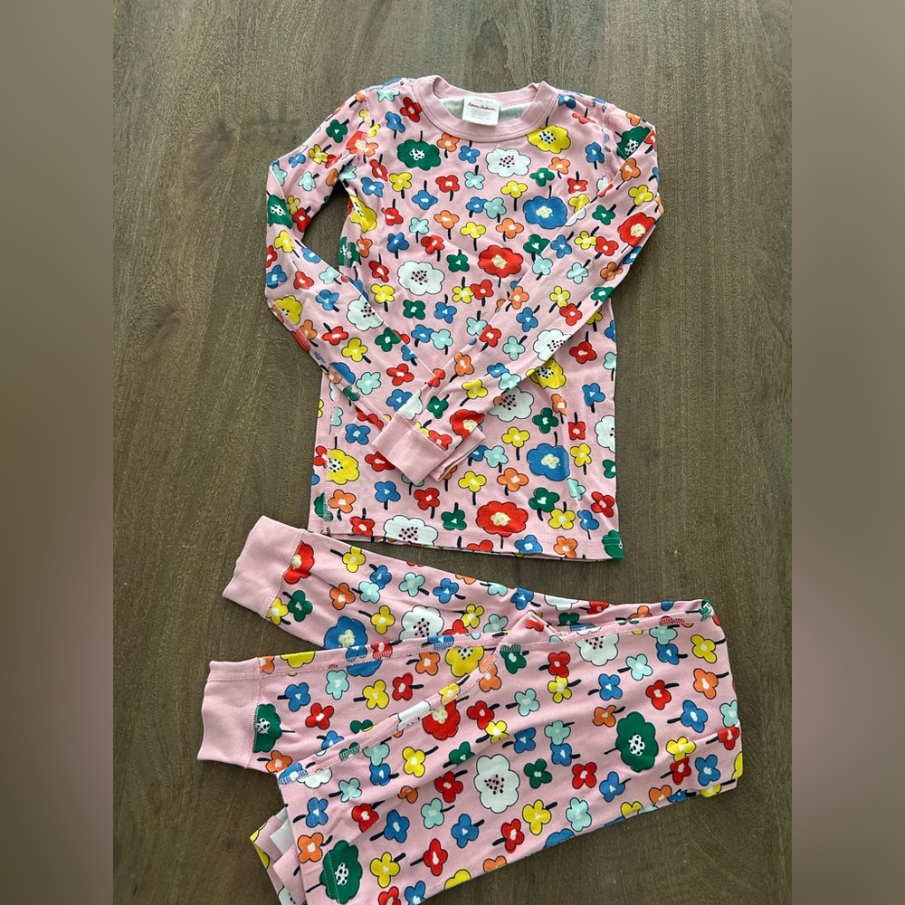 Hanna Andersson size 150 cm US 12 pink long pajamas floral